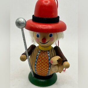 Vintage Steinbach Ornament Shepard Hand Painted Dog Red Green Germany 4 Inch